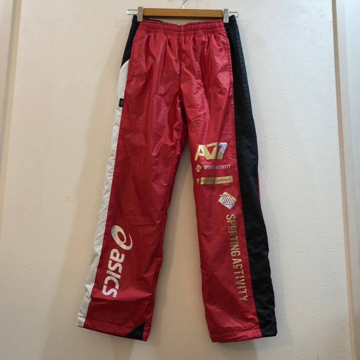 A77 ASICS/ Asics nylon pants SPORTING ACTIVITY red red men's S