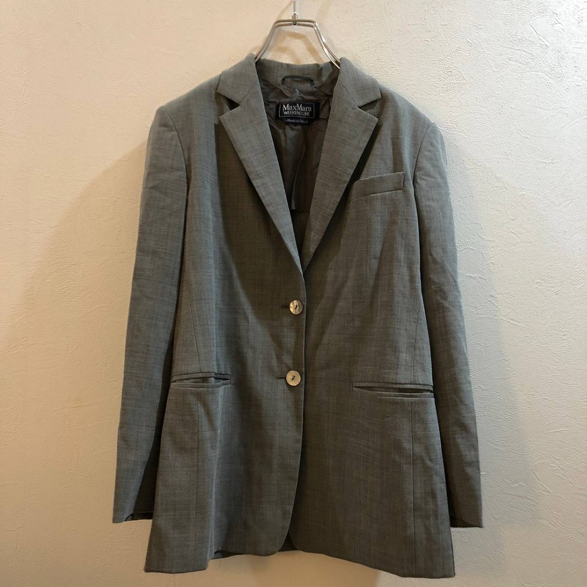 Max Mara/マックスマーラー 長袖テーラードジャケット グレー レディース 38