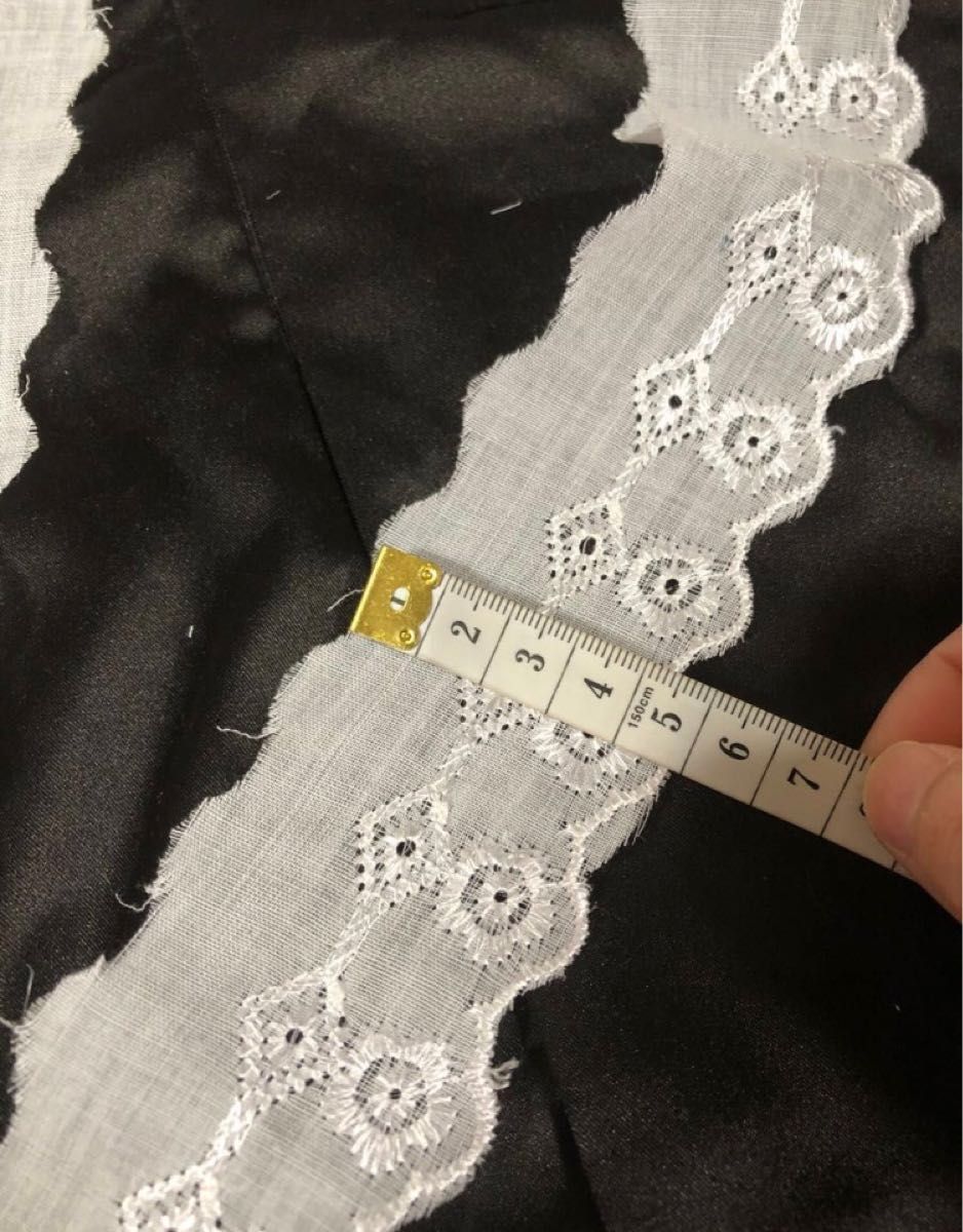 綿刺繍レースかわいいフリルレース花刺繍刺しゅうレース ハンドメイド 素材3m