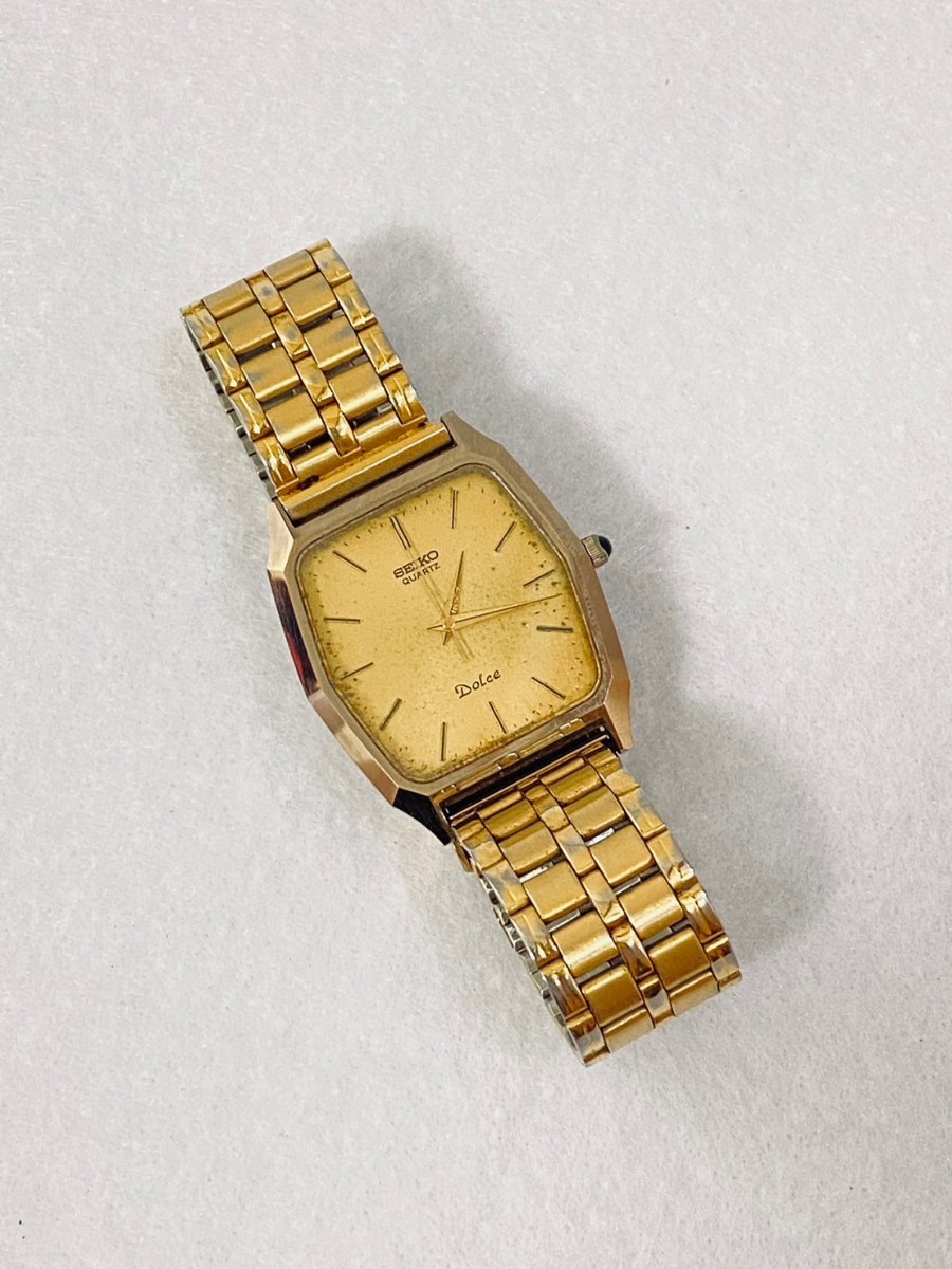 6030-5480 Seiko Dolce clock Gold face 