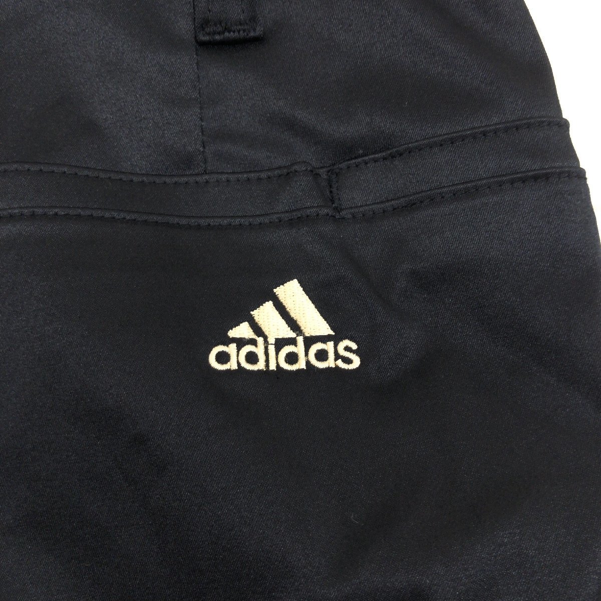 adidas GOLF アディダスゴルフ ロゴ刺繍 ストレッチ ゴルフパンツ L w78 黒 ブラック カプリパンツ クロップドパンツ 国内正規品 女性用_画像4