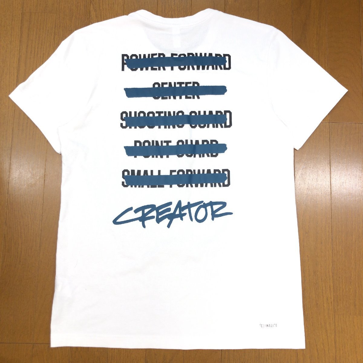 adidas アディダス CLIMALIT ロゴプリント バックプリント Tシャツ O 白 ホワイト 半袖 XL 2L LL 特大 大きいサイズ 国内正規品 メンズ_画像2