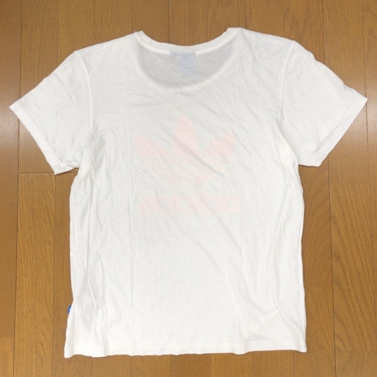 adidas originals アディダスオリジナルス ビッグロゴプリント Tシャツ L 白 ホワイト 半袖 カットソー 国内正規品 レディース 女性用_画像2