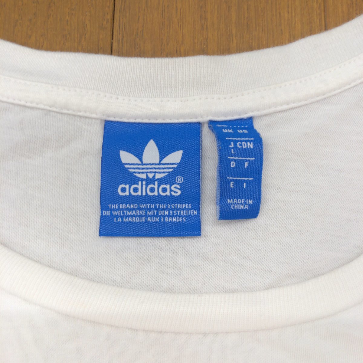 adidas originals アディダスオリジナルス ビッグロゴプリント Tシャツ L 白 ホワイト 半袖 カットソー 国内正規品 レディース 女性用_画像3