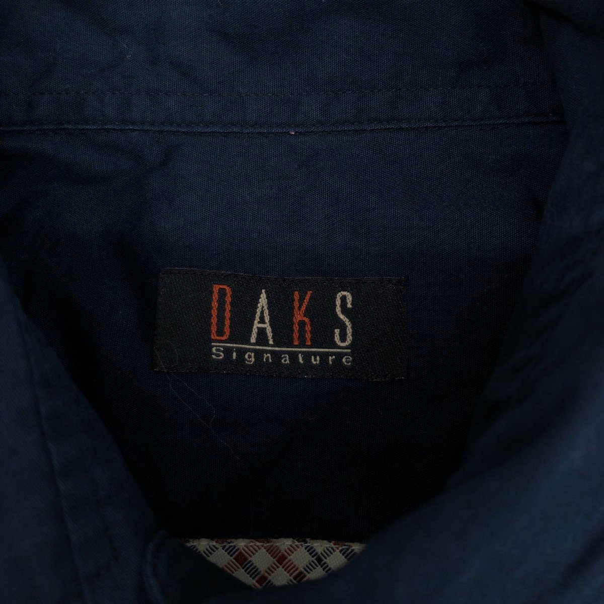 DAKS ダックス サイドライン シャツ 42(XL相当) 濃紺 ネイビー 長袖 ブラウス LL 2L ゆったり 大きいサイズ レディース 女性用_画像3