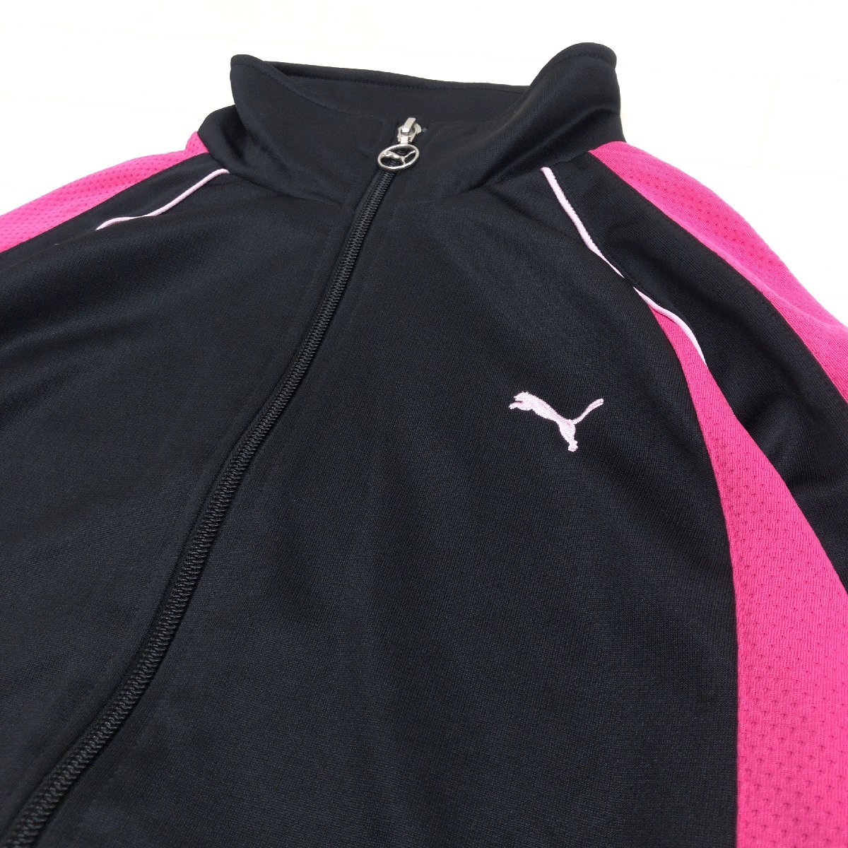 PUMA Puma Logo вышивка сетка переключатель джерси жакет L черный × розовый длинный рукав спортивная куртка внутренний стандартный товар женский спорт 