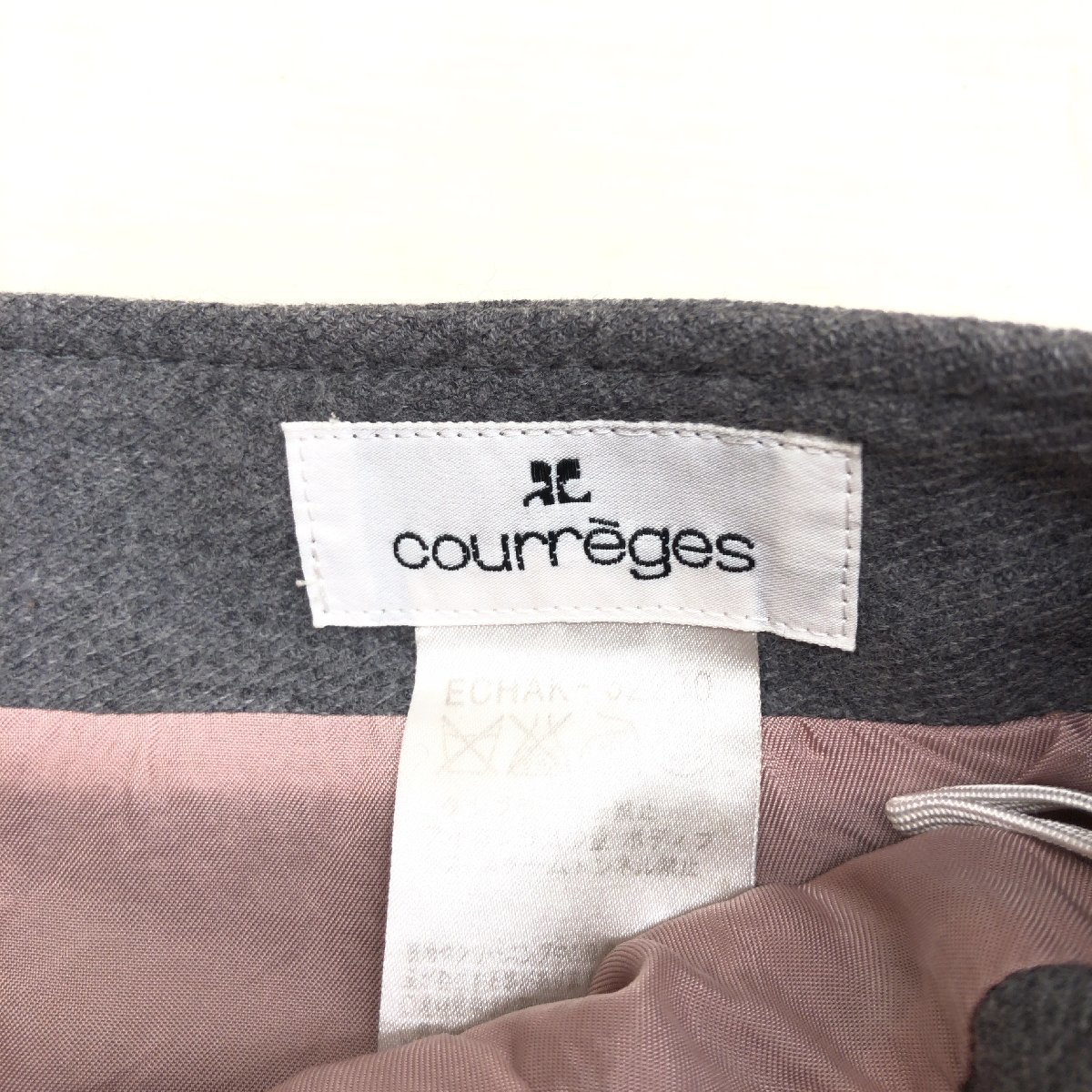 Courrges Courreges Logo plate flair юбка 38(M) w66 серый midi длина внутренний стандартный товар женский женский 