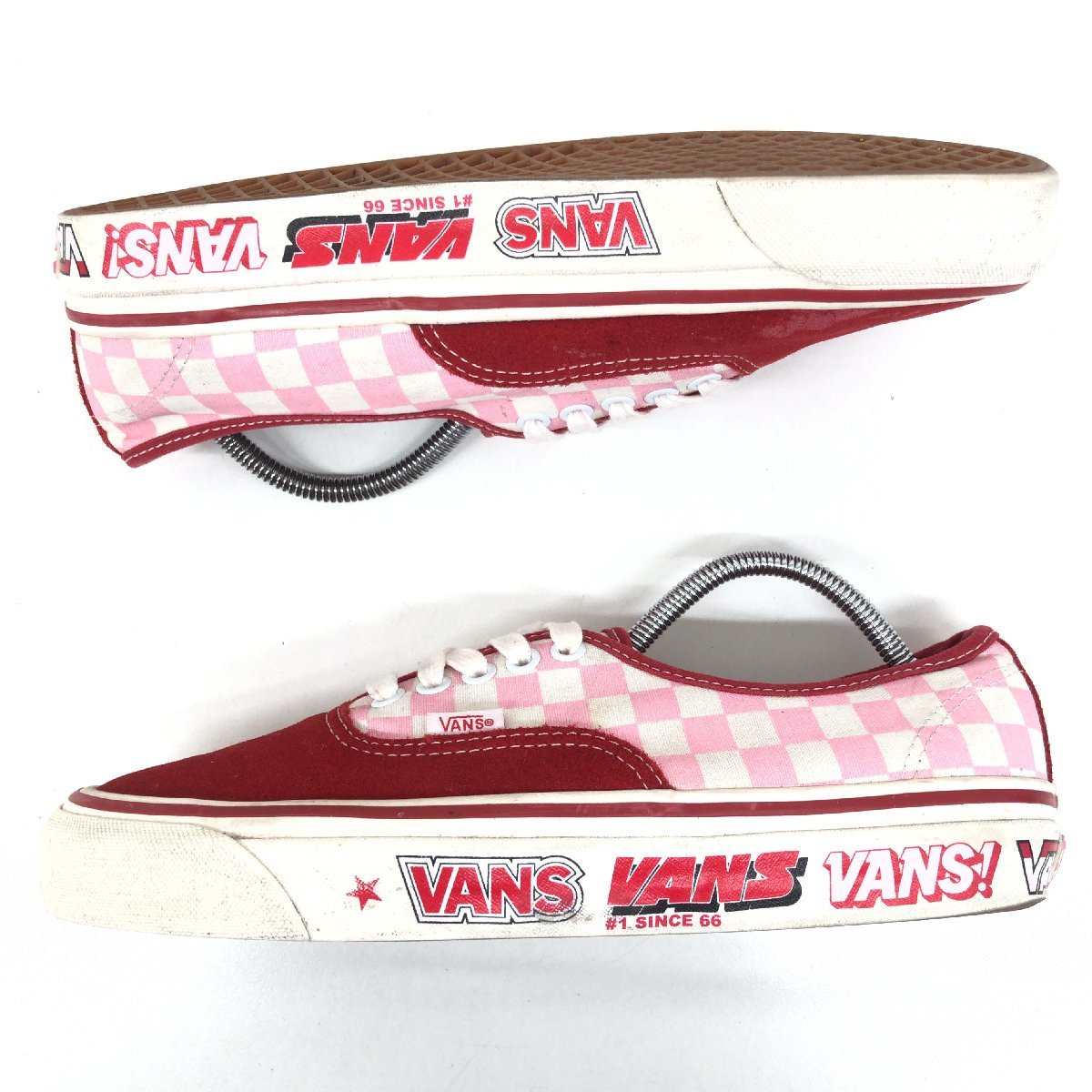 ●VANS ヴァンズ オーセンティック44DX チェッカー ローカット スニーカー 26.5cm 赤系 アナハイムファクトリー ロゴテープ バンズ メンズ_画像7