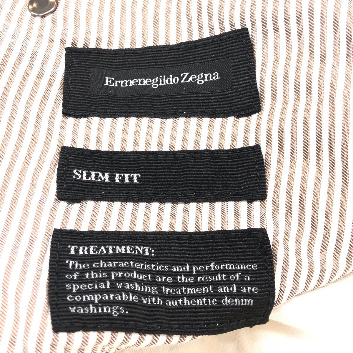 ●Ermenegildo Zegna ゼニア スリムフィット デニム パンツ 34 w90 白 ホワイト 白パン カラーデニム 特大 大きい 2L LL XL メンズ 紳士_画像3