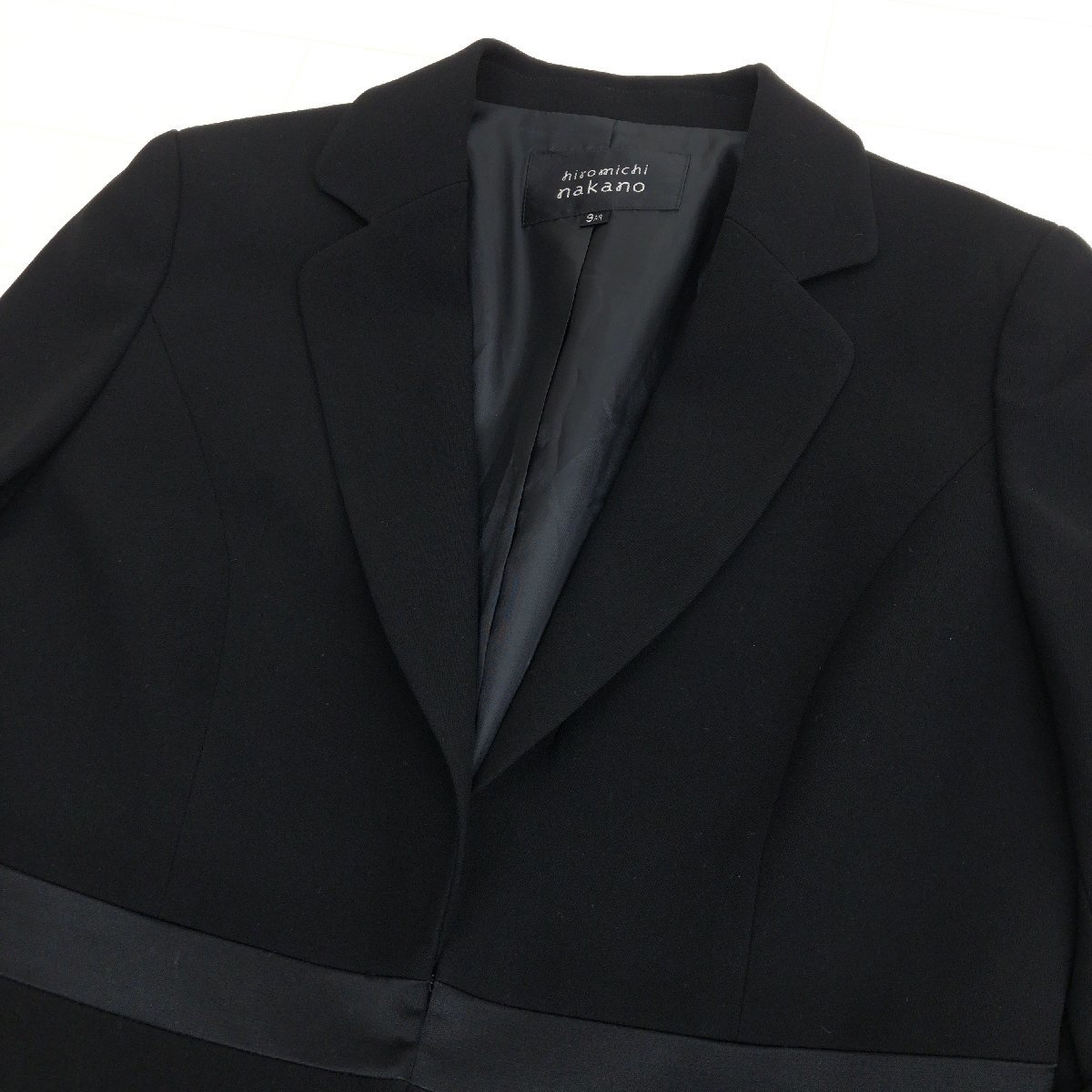 ●美品 hiromichi nakano ヒロミチナカノ ワンピース アンサンブル 9AR(M相当) 黒 ジャケット 喪服 礼服 ブラックフォーマル スーツ_画像5