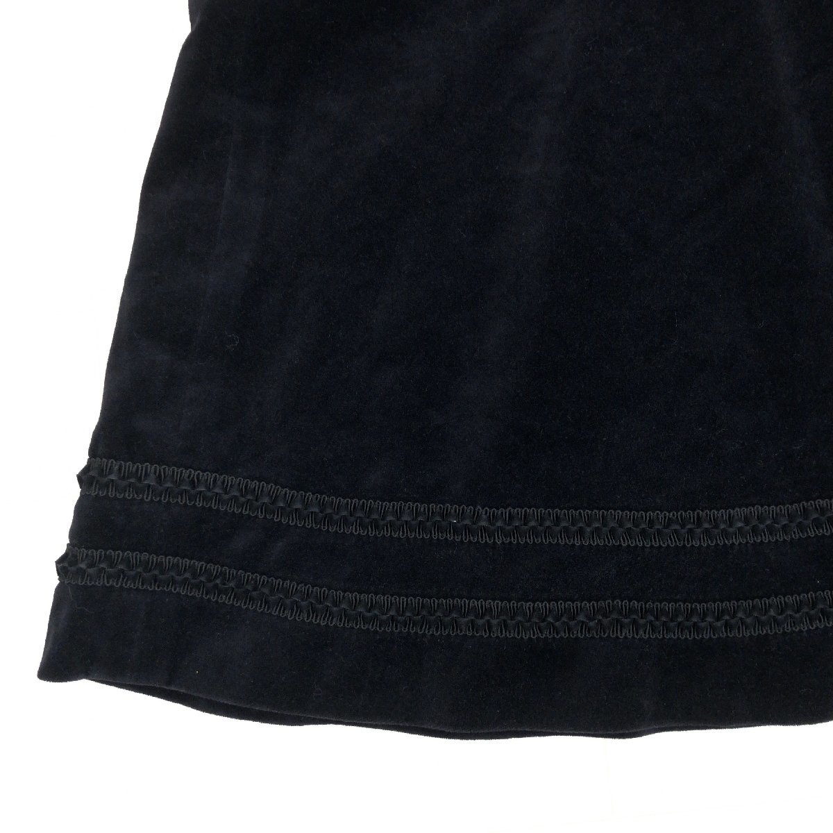 LAURA ASHLEY ローラアシュレイ レース装飾 ベルベット ロングスカート 13(XL) w76 黒 ブラック ミモレ丈 LL 2L ゆったり 大きい 女性用_画像5