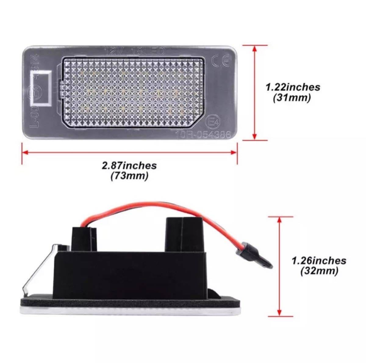 フィアット 500X 2014～2019 ナンバー灯 LED ライセンスランプ 左右セット 純正交換タイプ キャンセラー付きLEDナンバー灯 ホワイト_画像3