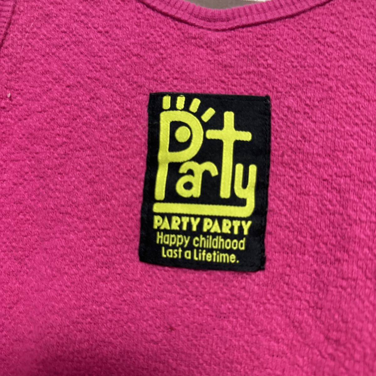 新品partyparty パーティパーティお化けケツプリバルーンワンピース110 チュニック　ピンク　色違いブラック有り