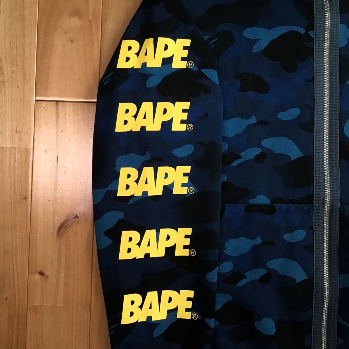 BAPE LOGO Blue camo full Zip Parker L size a bathing ape BAPE full zip hoodie Ape Bape A Bathing Ape camouflage i3