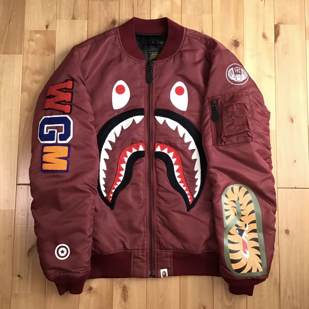 SHARK MA-1 bomber jacket Mサイズ a bathing ape BAPE エイプ ベイプ アベイシングエイプ シャーク フライト ジャケット WGM w2_画像1