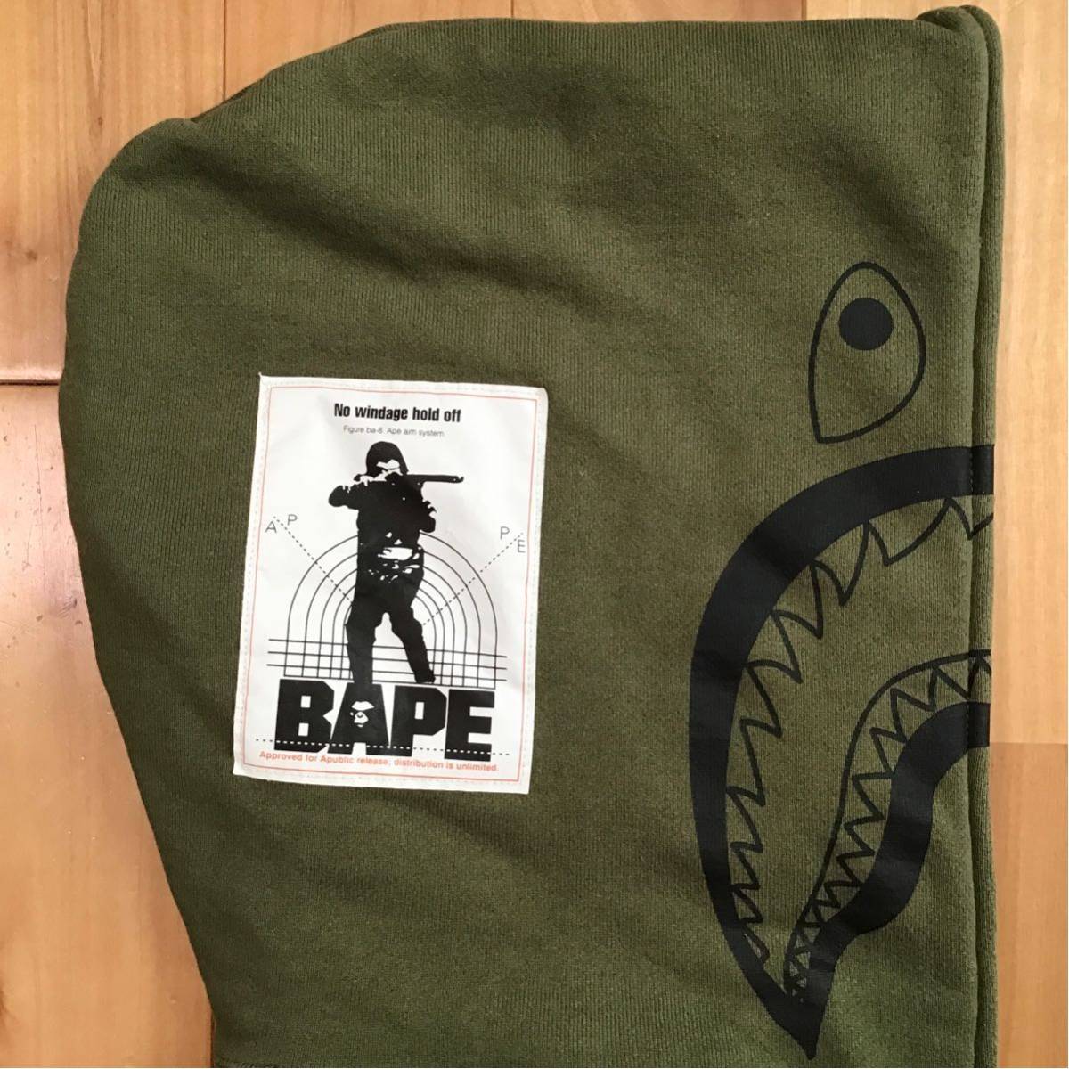 BAPE Hunting Logo Shark Full Zip Hoodie M size khaki a bathing ape Ape Bape A Bathing Ape Shark Parker i8