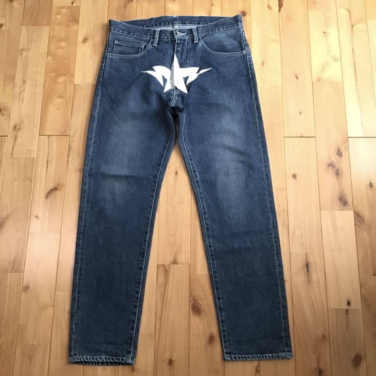 BAPE TWIN STA Denim Pants Mサイズ a bathing ape BAPESTA デニム エイプ STAR ベイプ アベイシングエイプ i1275_画像1