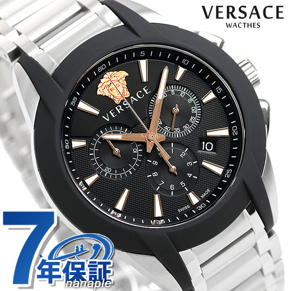 ヴェルサーチ キャラクター クロノグラフ スイス製 メンズ 腕時計 VEM800218 VERSACE ブラック 新品_画像1