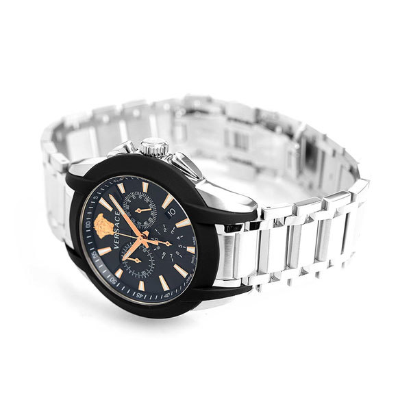 ヴェルサーチ キャラクター クロノグラフ スイス製 メンズ 腕時計 VEM800218 VERSACE ブラック 新品_画像4