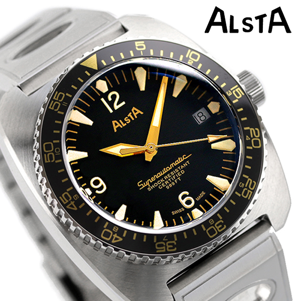 アルスタ ノートスカフ ジョーズウォッチ 50周年記念モデル 自動巻き 腕時計 ANSA1970-50TH ALSTA ブラック