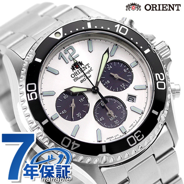 オリエント オリエントマコ ソーラーパワード 腕時計 クロノグラフ ORIENT RN-TX0203S シルバー 日本製