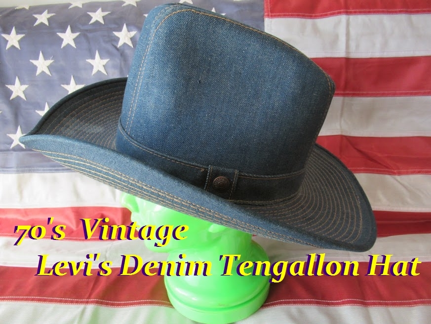 70's Vintage Levi's Denim Tengallon Hat size: 7 ３/８ 58.7ｃｍ