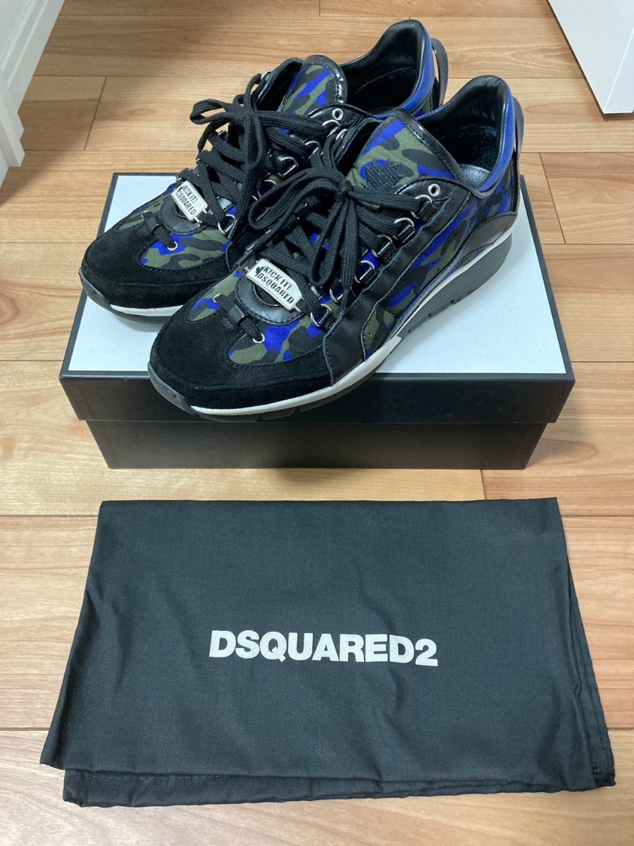 27.0cm ディースクエアード Dsquared2 スニーカー ディースク カモ柄 迷彩_画像1