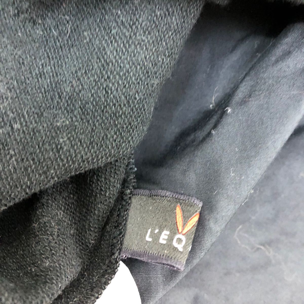 NS083-⑥ 日本製 L'EQUIPE レキップ ワンピース 長袖ワンピース プルオーバー トップス ロング丈 チュニック 綿100% コットン 38 ブラックの画像7
