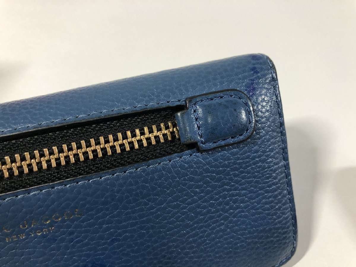 マークジェイコブス MARC JACOBS 本革レザー 財布 長財布 レディース ブルー 青 中古 送料185円 19_画像9