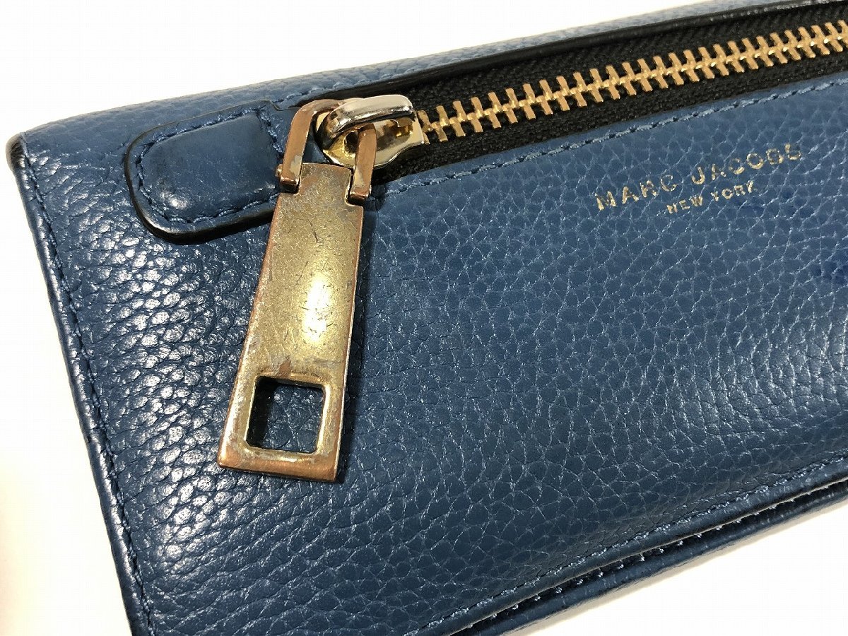 マークジェイコブス MARC JACOBS 本革レザー 財布 長財布 レディース ブルー 青 中古 送料185円 19_画像4