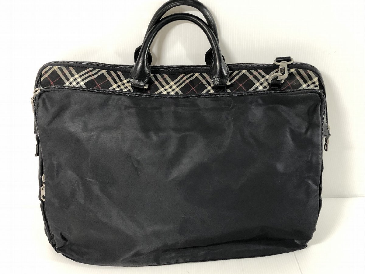 BURBERRY BLACK LABEL バーバリーブラックレーベル ビジネスバッグ ノバチェック ブラック 黒 ショルダーベルト付き 中古 正規品_画像3