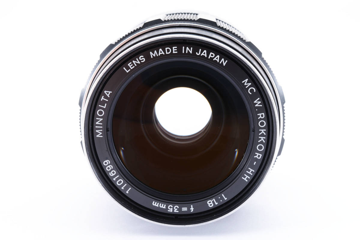 【良品】ミノルタ Minolta MC W.Rokkor-HH 35mm f/1.8 大口径 高級 広角 単焦点レンズ MD/SRマウント 試写・動作確認済み！A1521_画像3