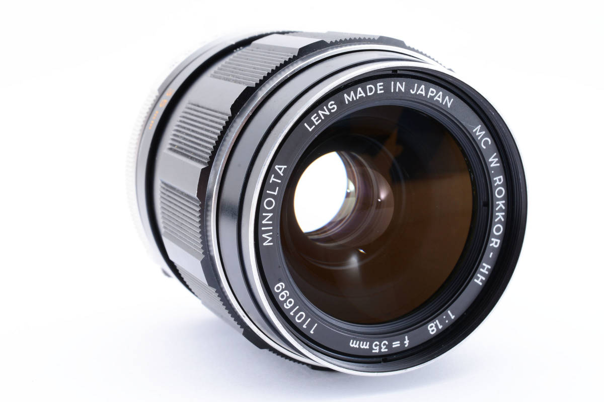 【良品】ミノルタ Minolta MC W.Rokkor-HH 35mm f/1.8 大口径 高級 広角 単焦点レンズ MD/SRマウント 試写・動作確認済み！A1521_画像4