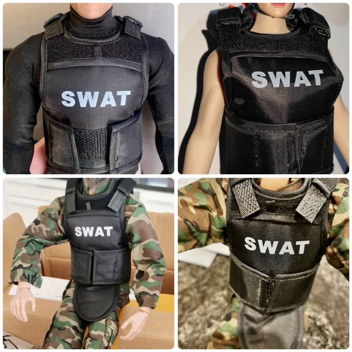 SWAT（スワット）特殊部隊ベスト（チョッキ）1/6スケール　防弾チョッキ　防弾ベスト　POLICE シークレットサービス 黒　Black 新品_画像8
