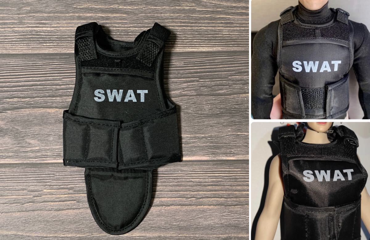 SWAT（スワット）特殊部隊ベスト（チョッキ）1/6スケール　防弾チョッキ　防弾ベスト　POLICE シークレットサービス 黒　Black 新品_画像2