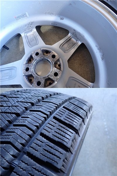 YS2245【送料無料225/45R17】Aクラス Bクラスなどへ ブリヂストン VRX2 中古スタッドレスセット■17×7J 112/5H ET45■_画像10