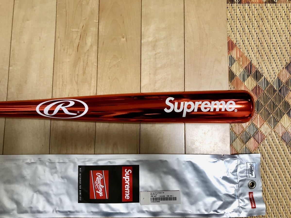 Supreme Rawlings Chrome Maple Wood Baseball Bat ローリングス