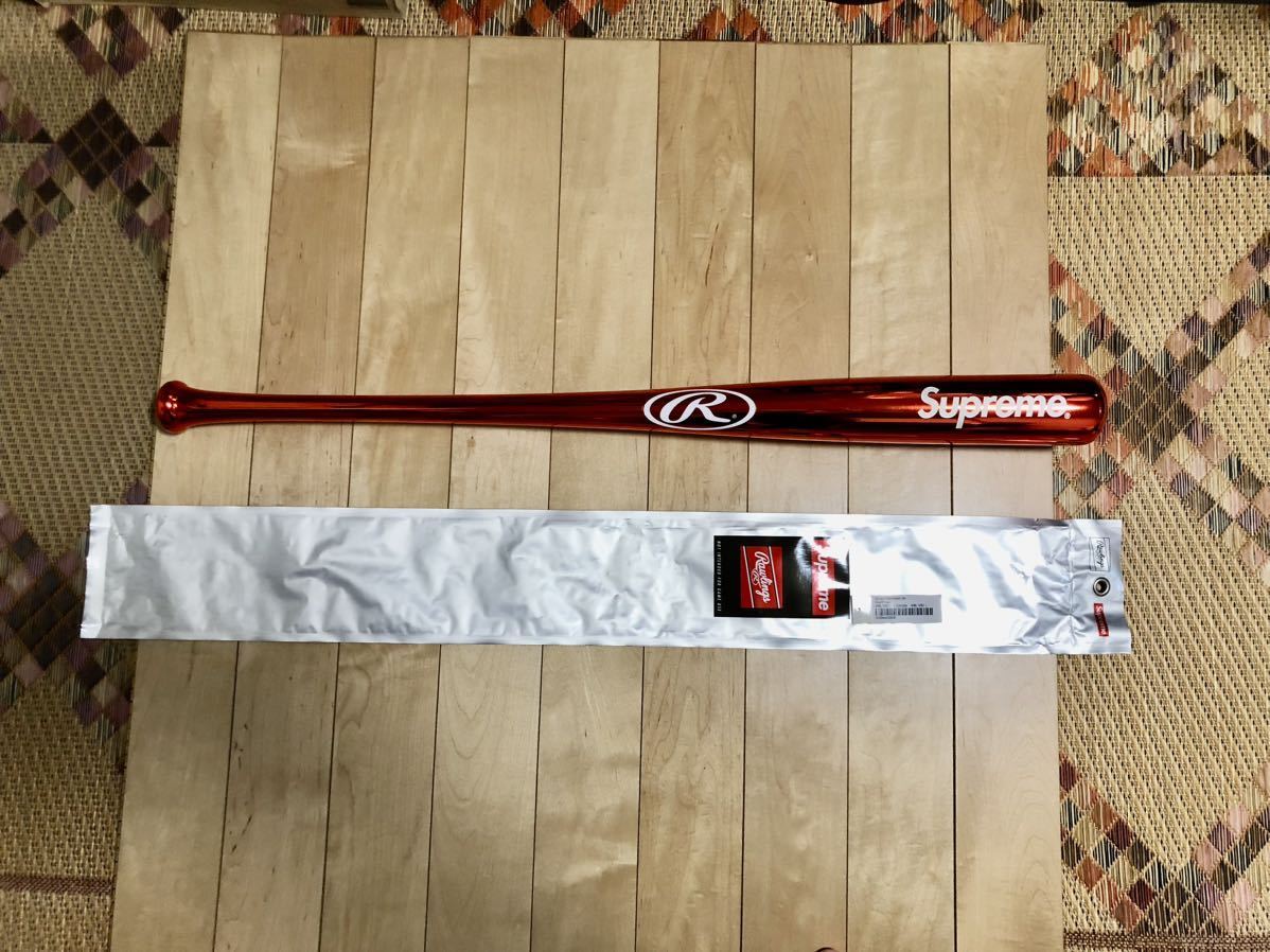 Supreme x Rawlings Chrome Maple Wood Baseball Bat