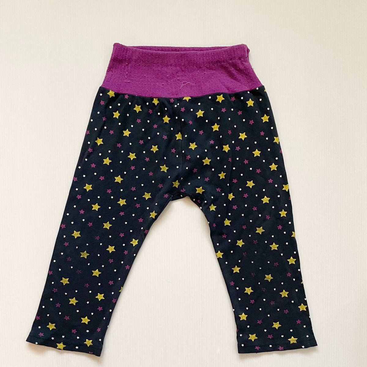子ども 長袖パジャマ 上下セット 100サイズ 腹巻きパンツ 綿100% ネイビー 星柄