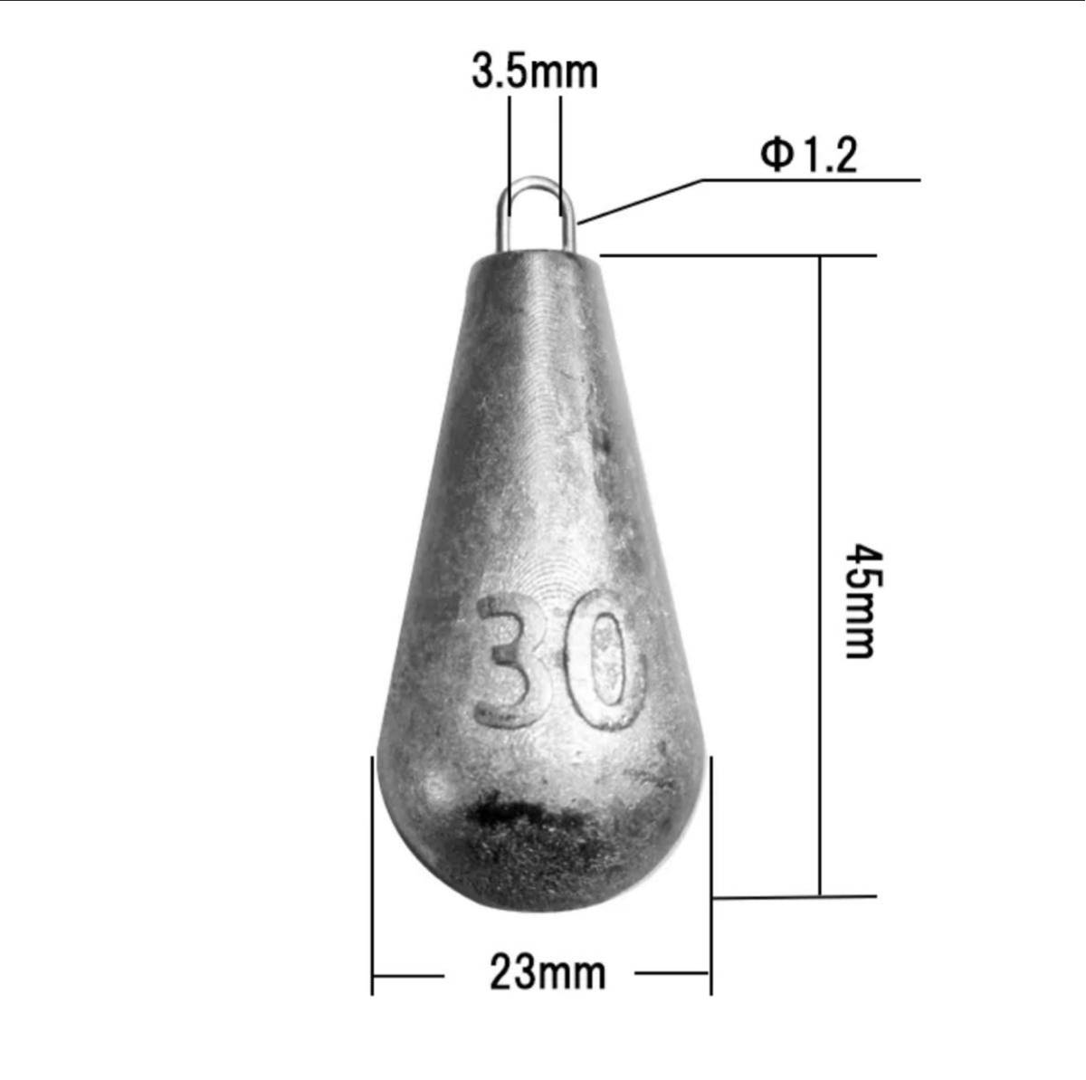 オモリ　ナス型30号 16個セット　鉛製　釣具　釣用　錘　シンカー　石鯛、投げ釣り 船釣り サビキ等　フィッシング　送料無料　新品_画像2