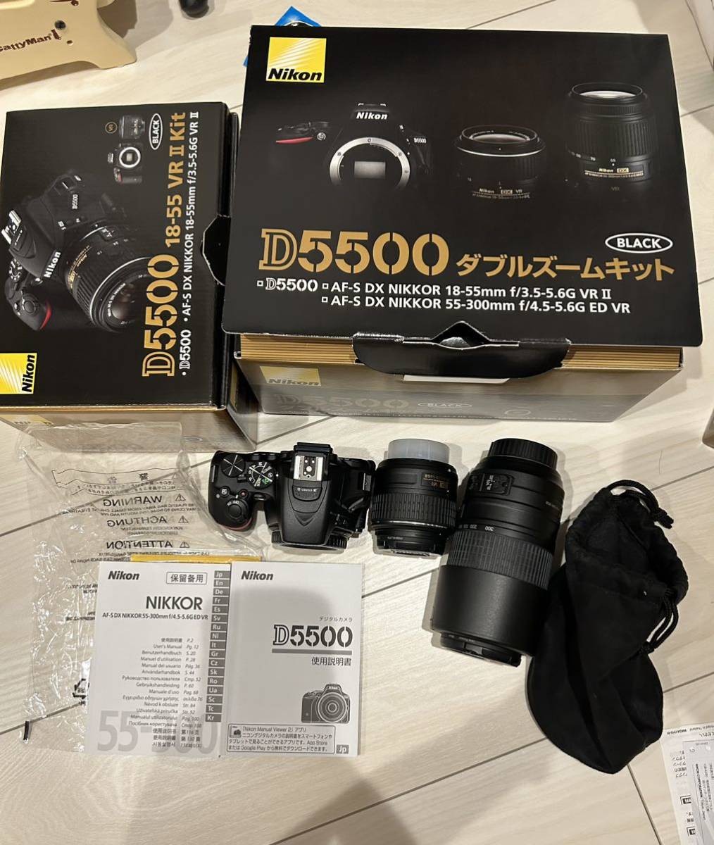 おすすめネット Nikon D5500 美品 ブラック ダブルズームキット ニコン