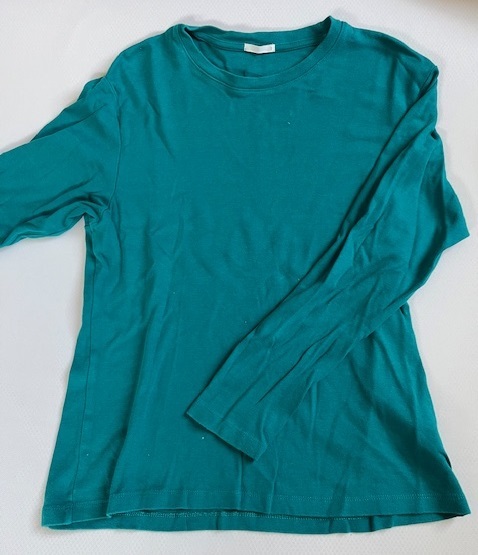 GU ジーユー 長袖Tシャツ ロンT グリーン　ブルー　青緑　サイズS_画像1