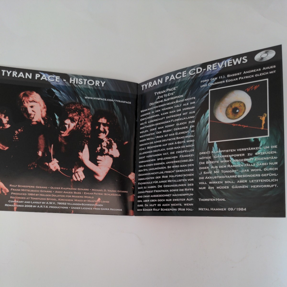 TYRAN PACE 　Germany　パワー・ヘヴィメタル　ハードロック　Power Heavy Metal Hard Rock　輸入盤CD　1984年リリース_画像3