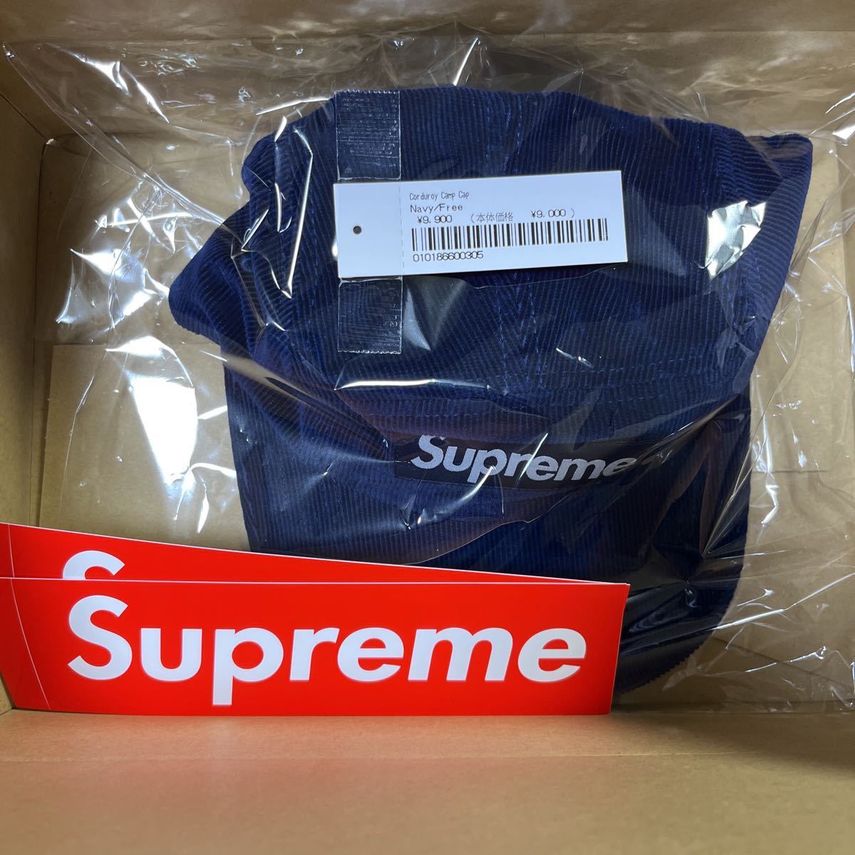 Supreme 23fw Corduroy Camp Cap Navy Box Logo コーデュロイ キャンプキャップ ボックスロゴ ネイビー 23aw _画像2