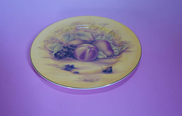 エインズレイ　オーチャードゴールド　デザート　プレート　飾り皿　英国製　AYNSLEY 　２１ｃｍ 　ロイヤルオーチャードゴールド_画像2