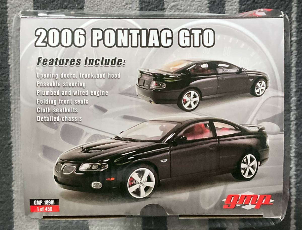 GMP 1:18 2006 ポンティアック Pontiac GTO - Phantom Black with Red Interior_画像2