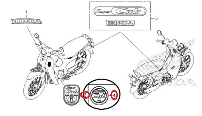 HONDA 純正 タイ仕様スーパーカブ110[MY2021 ロングシートモデル] エンブレンム [ブルー] #86811-K1M-T00ZE_画像2