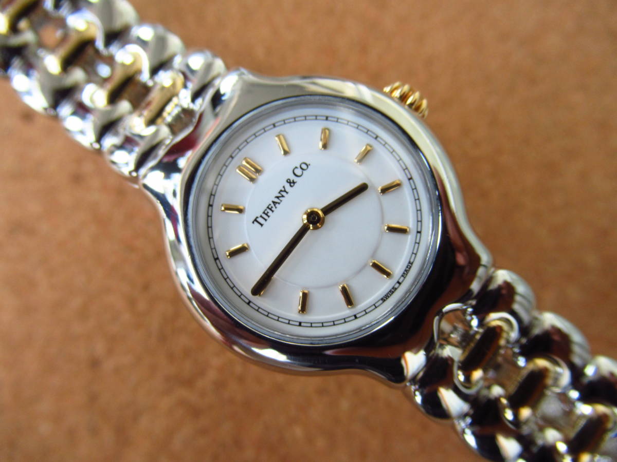  Tiffany Tissot ro lady's latter term model white face 18K/SS combination exterior polishing up & bacteria elimination washing ending. super-beauty goods operation goods super-discount!