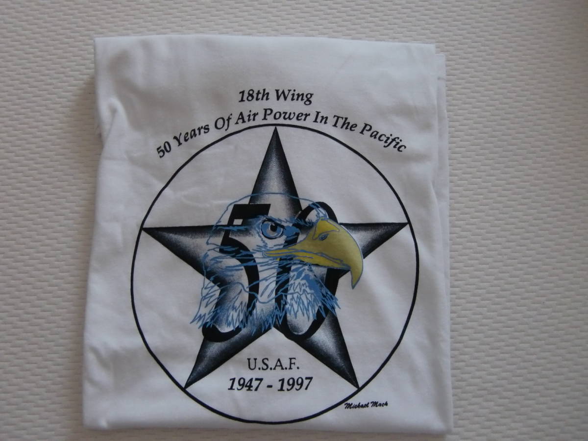 米空軍嘉手納基地　U.S.A.F　Kadena AB １８th wing　５０周年記念Tシャツ　サイズL_画像6