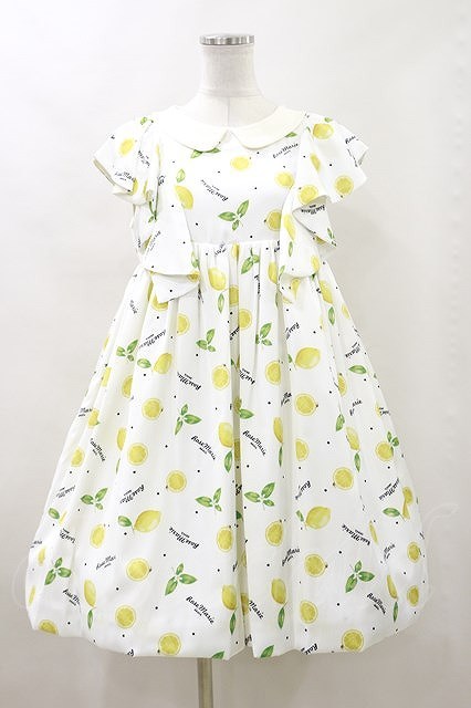 Rose Marie seoir / Lemon fluffy one-piece dress CC-H-23-8-8-78-EL-OP-NS-ZH